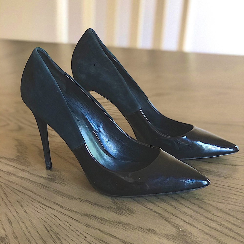 Aldo Black Leather/Suede Pumps Size 10
